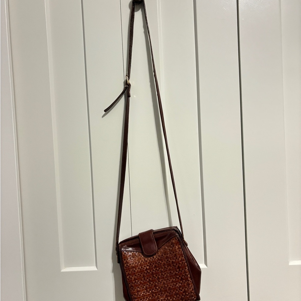 Vintage Woven Leather Crossbody Bag, made in Italy for Daytons